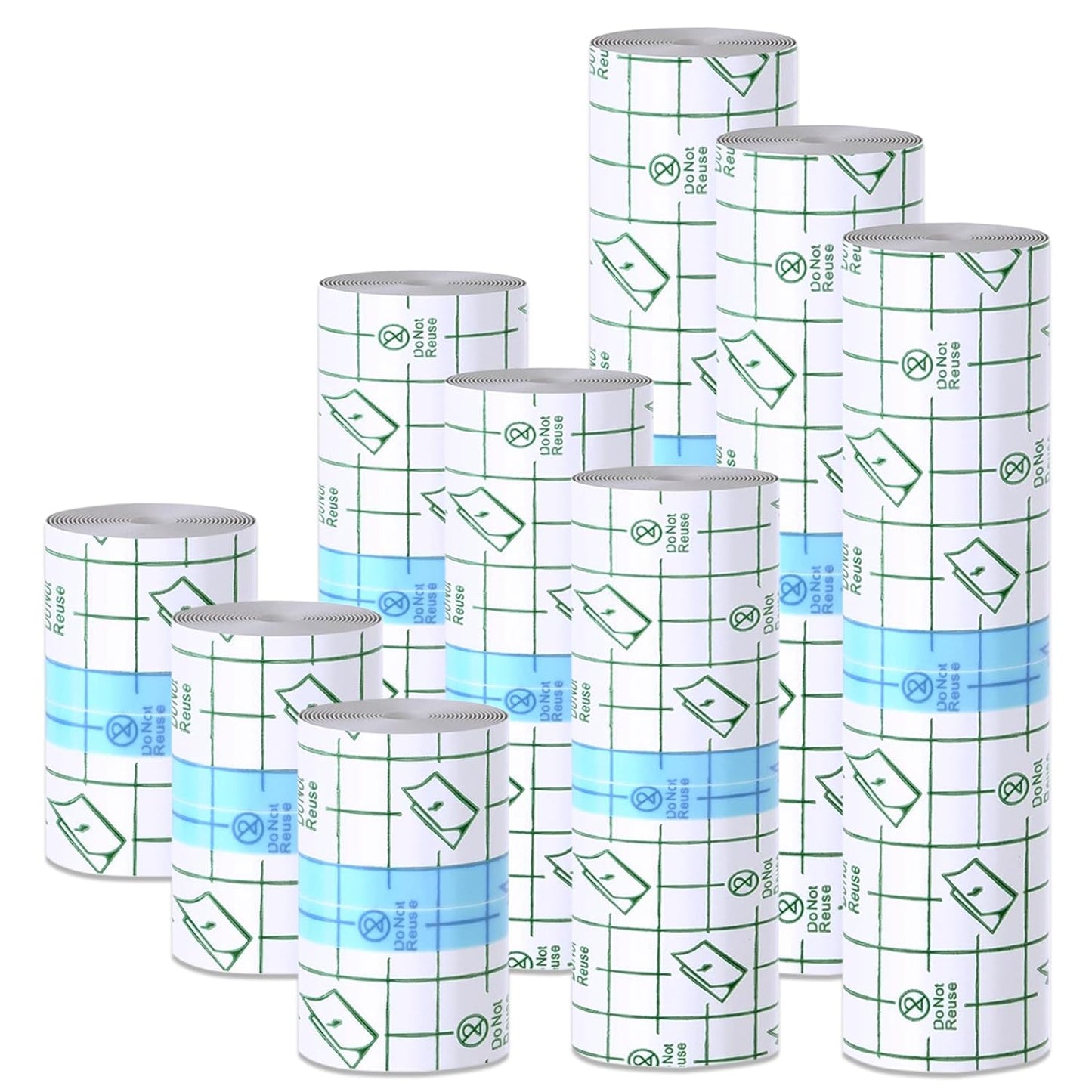 Emalla Waterproof Tattoo Cover - 9 Rolls Second Skin Aftercare Bandage | 2", 4", 6" x 2.2 Yards for Healing & Swimming