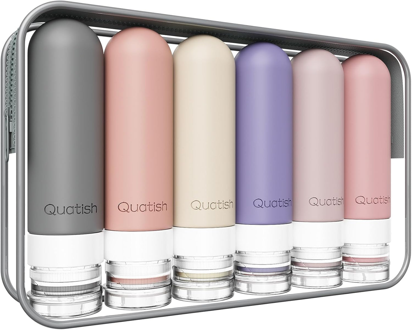 Travel Bottles for Toiletries - Leakproof 3 oz TSA Approved Silicone Containers | 6 Pack, BPA Free, Ideal for Camping