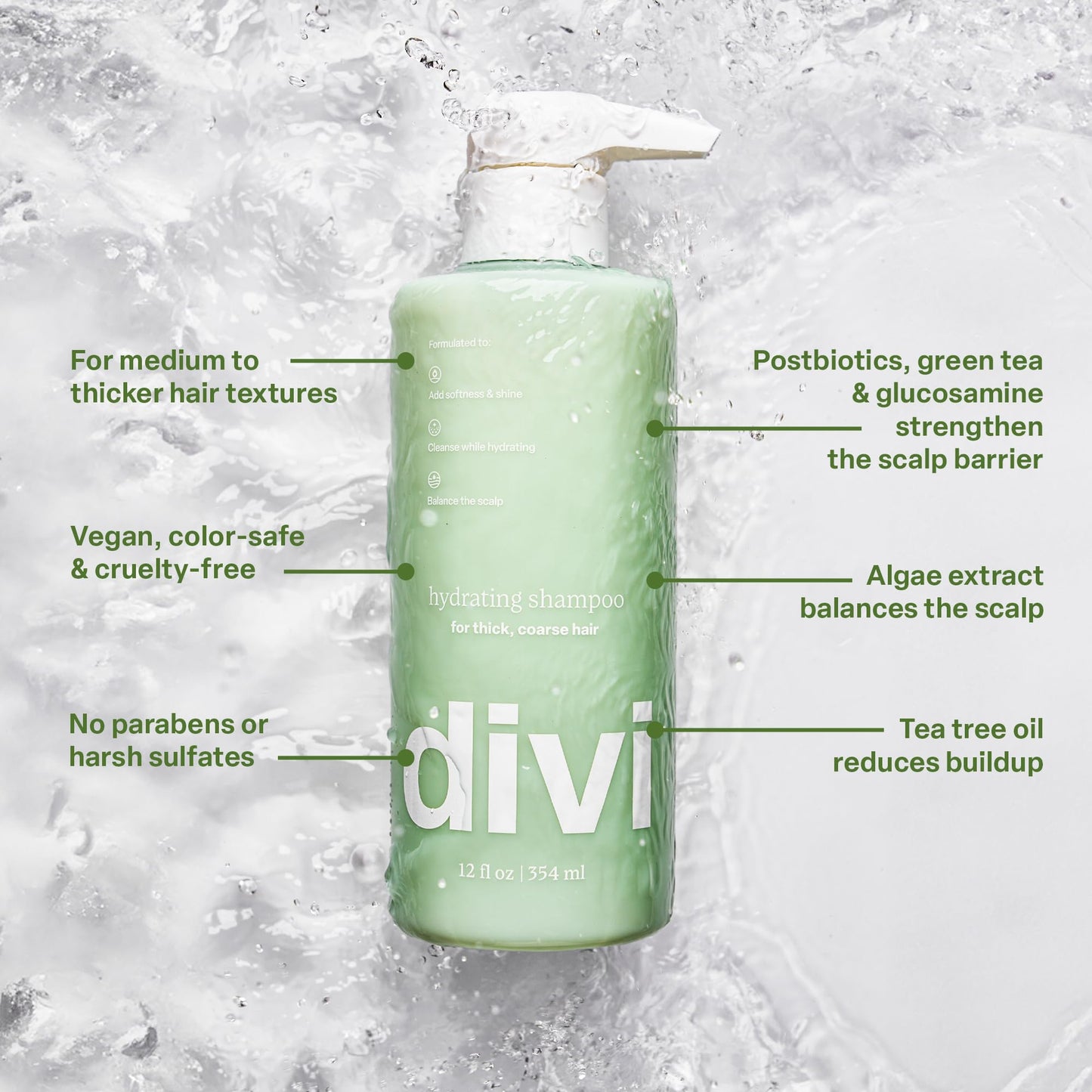 divi Hydrating Conditioner | Medium to Thick Hair | Coconut Oil | 12 fl oz