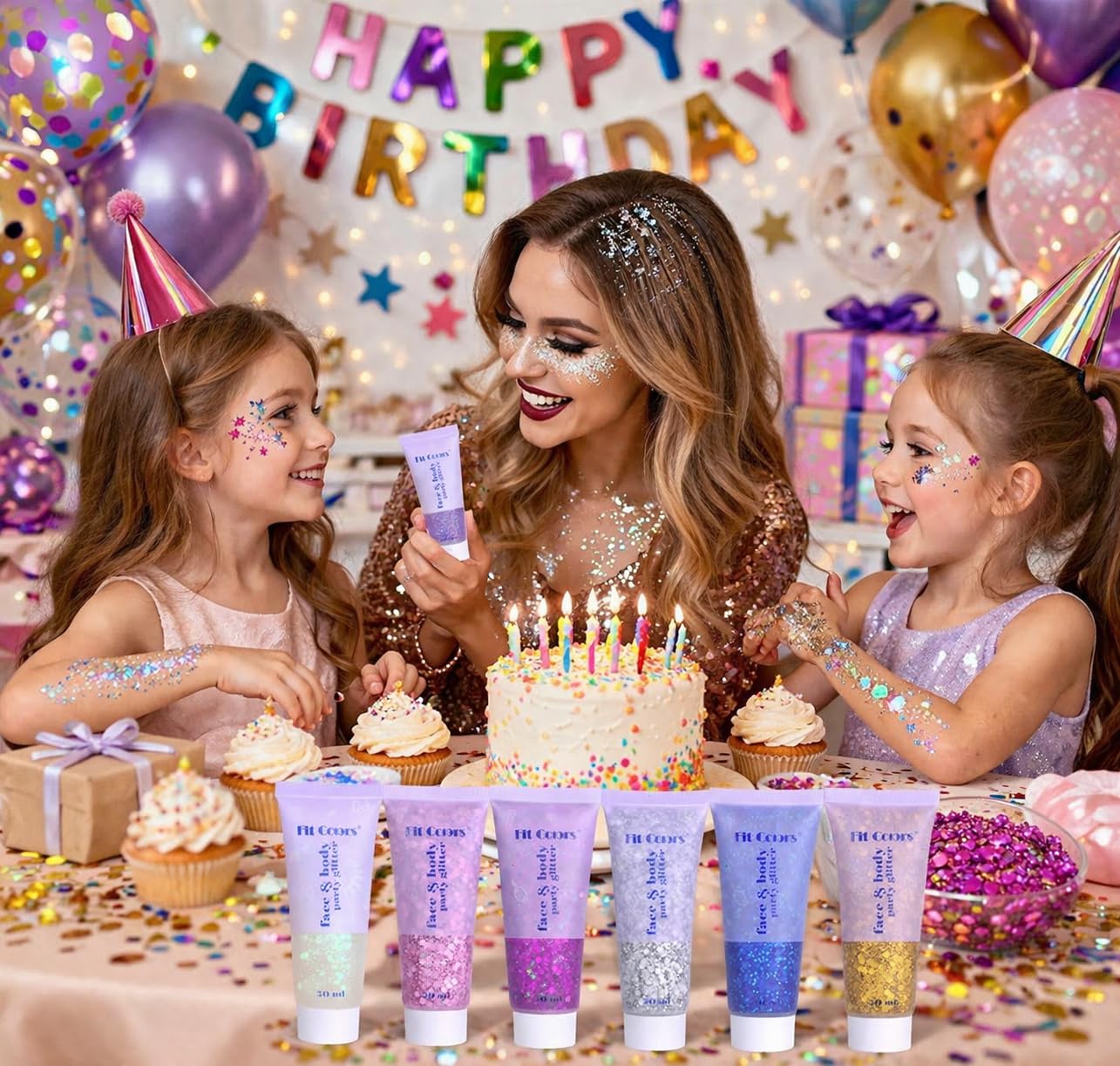 Patriotic Red White and Blue Face Hair Glitter Gel, 4th of July Accessories 100ml Sparkling Hair Body Glitter for Women Kids Makeup World Cup Team USA Independence Day Celebration(USA+USA)