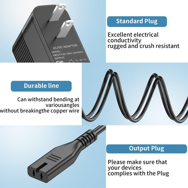 Charger Compatible with Wahl Animal Cordless Clippers, Power Adapter for Wahl Arco, Bravura, Chromado, Motion, Mini Arco Cordless Clippers Charger (1881-2800)