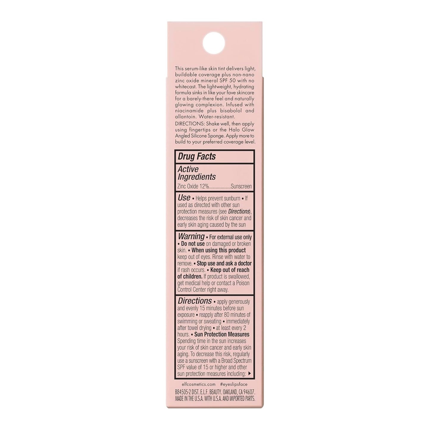 e.l.f. Halo Glow Skin Tint SPF 50 - Tinted Moisturizer for Light Buildable Coverage | Vegan & Cruelty-Free, 2 Fair Warm