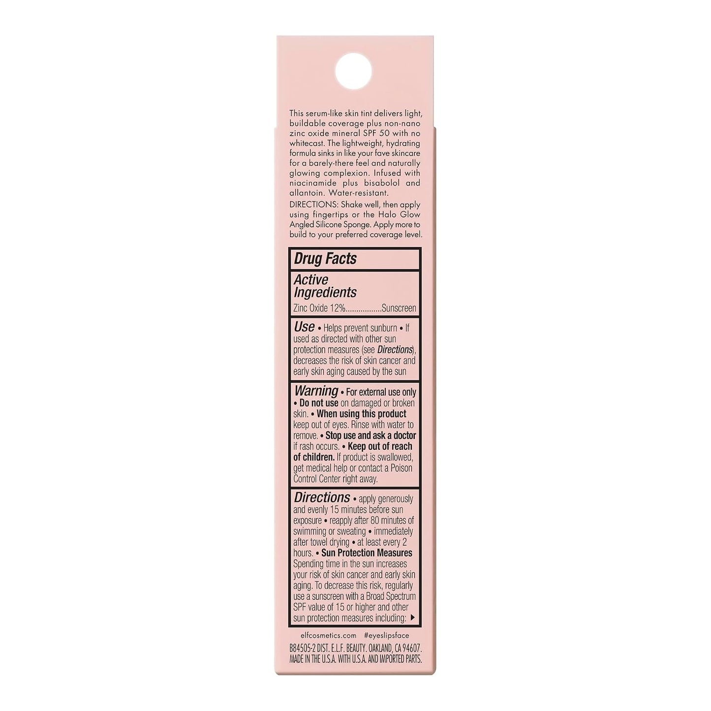 e.l.f. Halo Glow Skin Tint SPF 50 - Tinted Moisturizer for Light Skin | Buildable Coverage, Vegan & Cruelty-Free