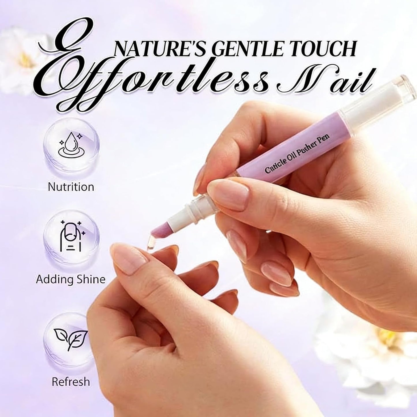 Cuticle Oil Pusher Pen - 2-in-1 Nail Care Tool for Dry Damaged Nails | Instant Cuticle Remover & Moisturizer