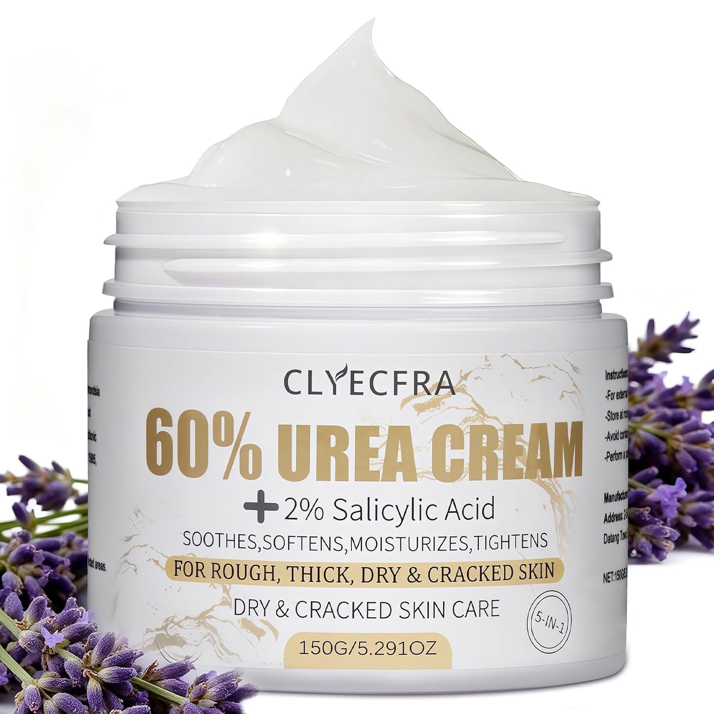 5-in-1 Urea Cream 60% with 2% Salicylic Acid - Maximum Strength Moisturizer for Rough, Dry Skin | 150g