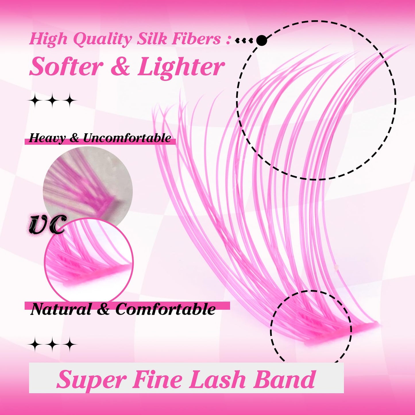 Colored Lash Clusters D Curly Eyelash Extension Pink Individual Lashes 40D 140pcs Colored Cluster Lashes 16mm Pink Eyelash Clusters DIY Lash Extension at Home by Yawamica