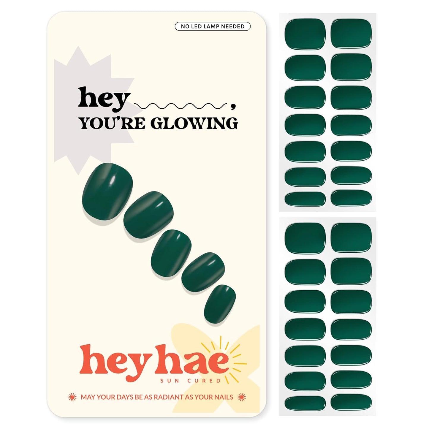 **Semi Cured Gel Nail Strips - Easy Apply & Remove, Salon Quality | Summer Solid Red | 28 Strips & Accessories Included**