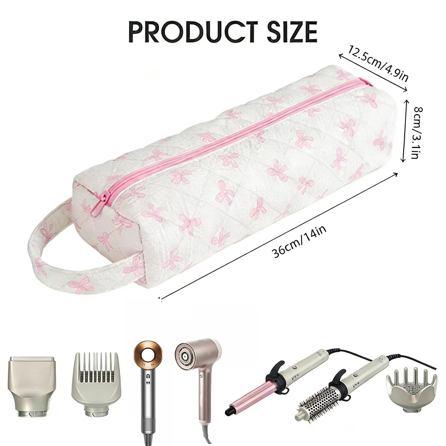 VBWEOI Hair Tools Organizer Bag, Portable Hair Tools Travel Bag for Curling Irons, Flat Irons, Hair Dryers and Styling Tools, Haircare Accessories Travel Essentials