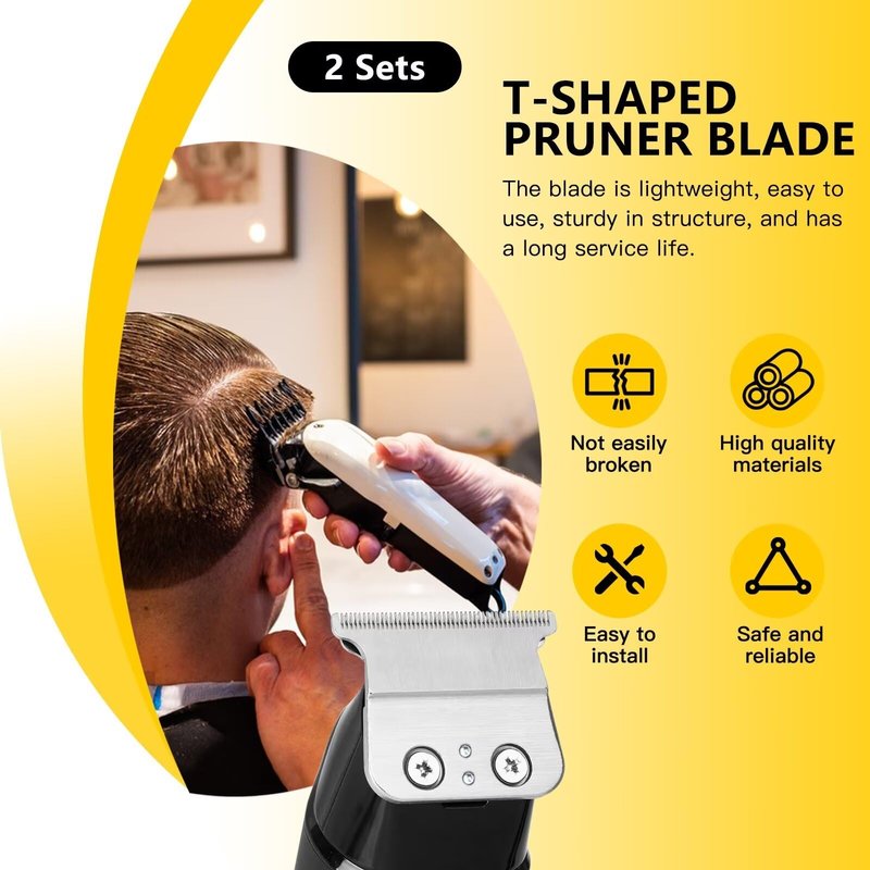 Upgraded Trimmer Blades Replacement Kit for Andis G/GO/GTO/GTX T-Out-liners Trimmers, 2 Sets of Blades for Headliner LS2 LS3 Trimmers