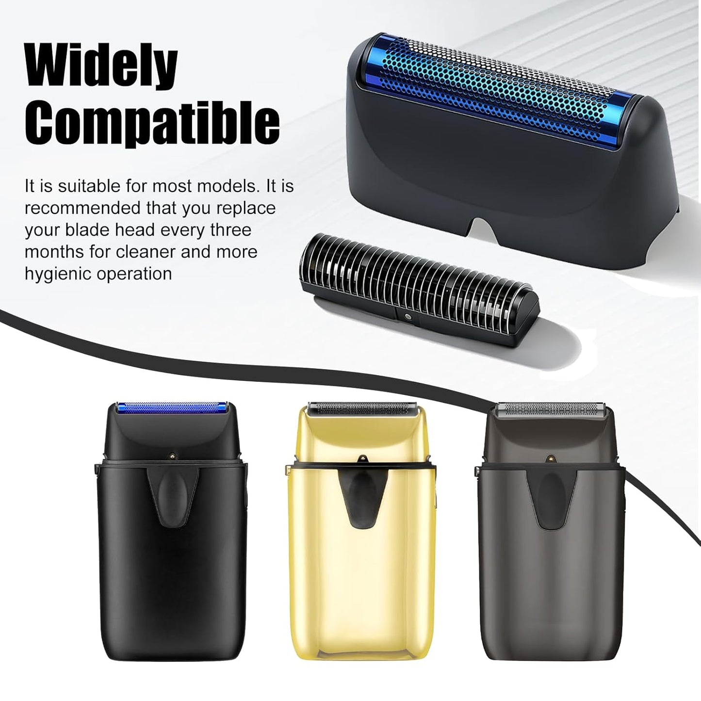 Shaver Replacement Foil & Cutter - 2-Pack for BaBylissPRO UV-Disinfecting | Black