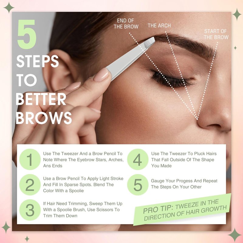 Mudder 12 Pcs Eyebrow Tweezers Set for Facial Hair Stainless Steel Slanted Tip Tweezers in Bulk for Men and Women(White)
