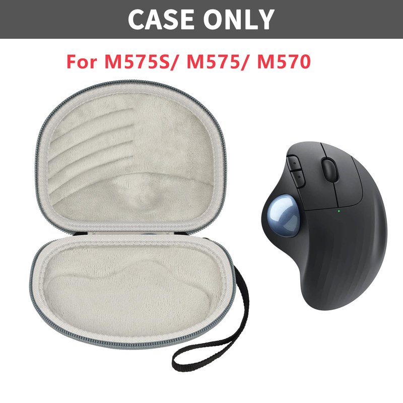 Case Compatible with Logitech Ergo M575S/ M575/ M570 Wireless Trackball Mouse, Storage Holder for USB Bluetooth Ergonomic Mouse for Laptop/Computer, Ideal for Travel/Gaming/Office Use- Box Only