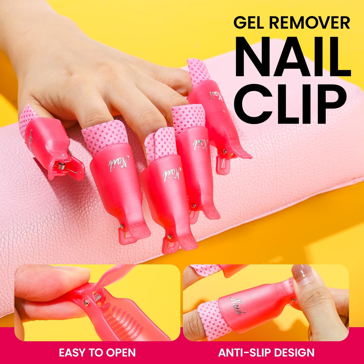 FANDAMEI Gel Nail Polish Remover Tools Kit with Nail Soak Off Clips, Lint Free Nail Wipes, Polish Remover Bottle, Cuticle Nippers, Pusher, Peeler. Cuticle Oil. Nail Files and Buffers, Nail Removal Kit