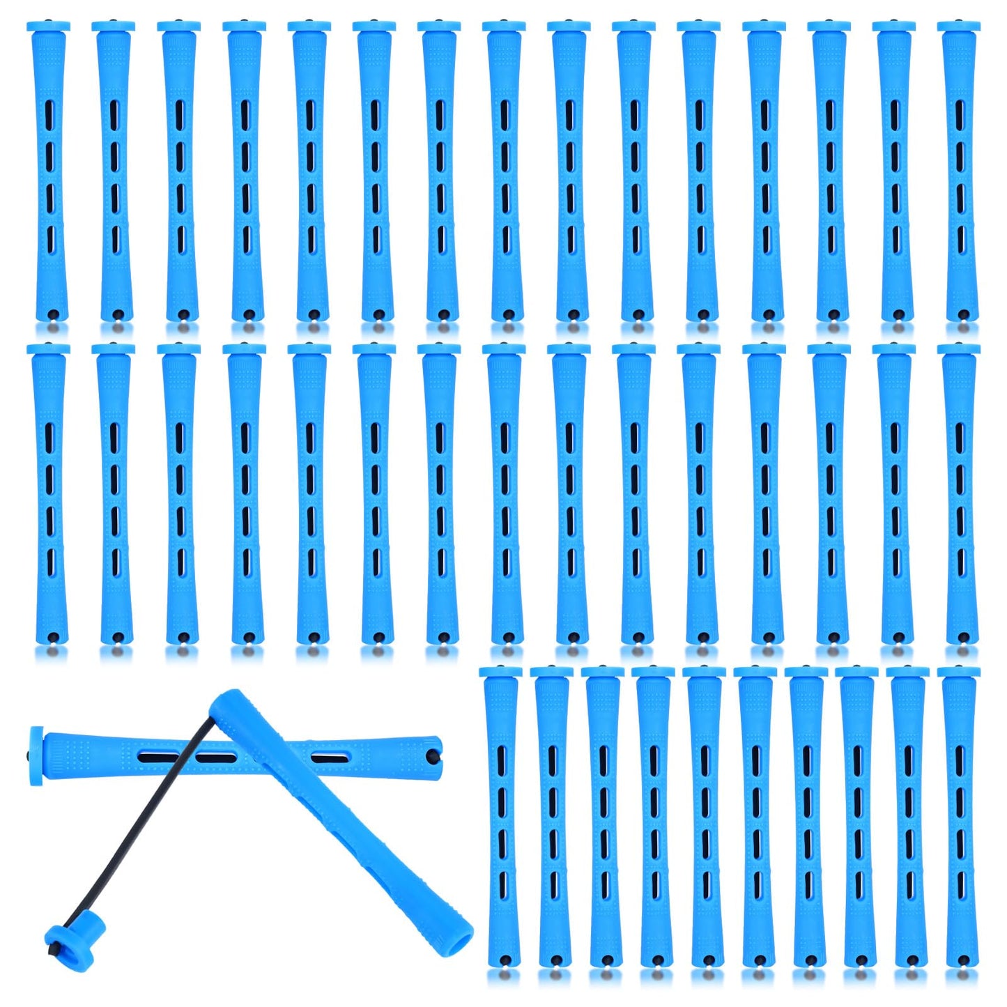 DOPENSPI 40 PCS Small Perm Rods for Short Hair, Plastic Curling Rods Cold Wave Rod Perming Curlers Hair Curling Rollers Perm Rod for DIY Styling Natural Hairs Short Long Hairs