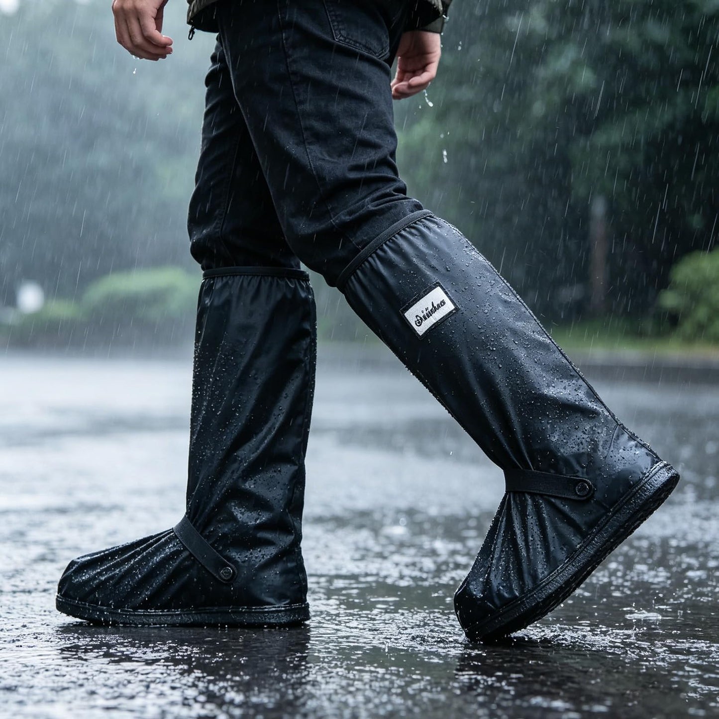 Waterproof Shoe Covers For Rain，Rain Boot Covers With Zipper,Galoshes Shoe Ponchos,Reusable & Foldable,Non-Slip PVC Snow Boot Covers for Men and Women (XL)