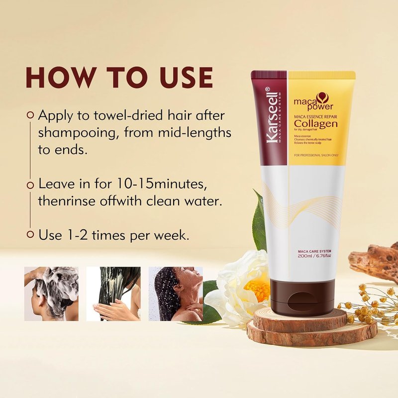 Karseell Collagen Hair Mask - Deep Repair Treatment with Argan Oil | 200ml for All Hair Types