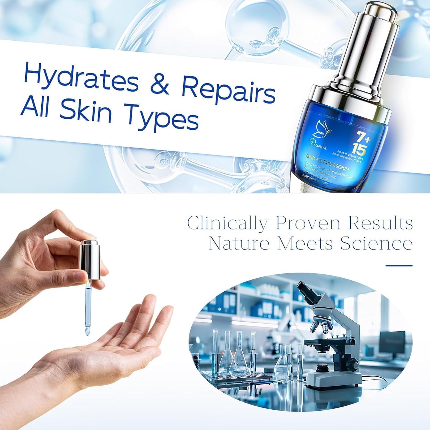 Copper Peptides Serum for Face - Peptides Collagen Renewal & Anti-Aging Serum - GHK-Cu, EGF, Hyaluronic Acid,Collagen - Anti Wrinkle, Firming, Moisturizing-Korean Skin Care,25mL/0.88 Fl Oz