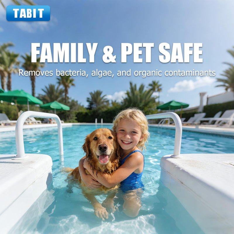 Chlorine Tablets 3 inch 25 Pounds, TABIT Swimming Pool Long Lasting Chlorinating Tablets, Slow Dissolving, Tri-Chlor for Swim Pool, Hot Tubs, Spa