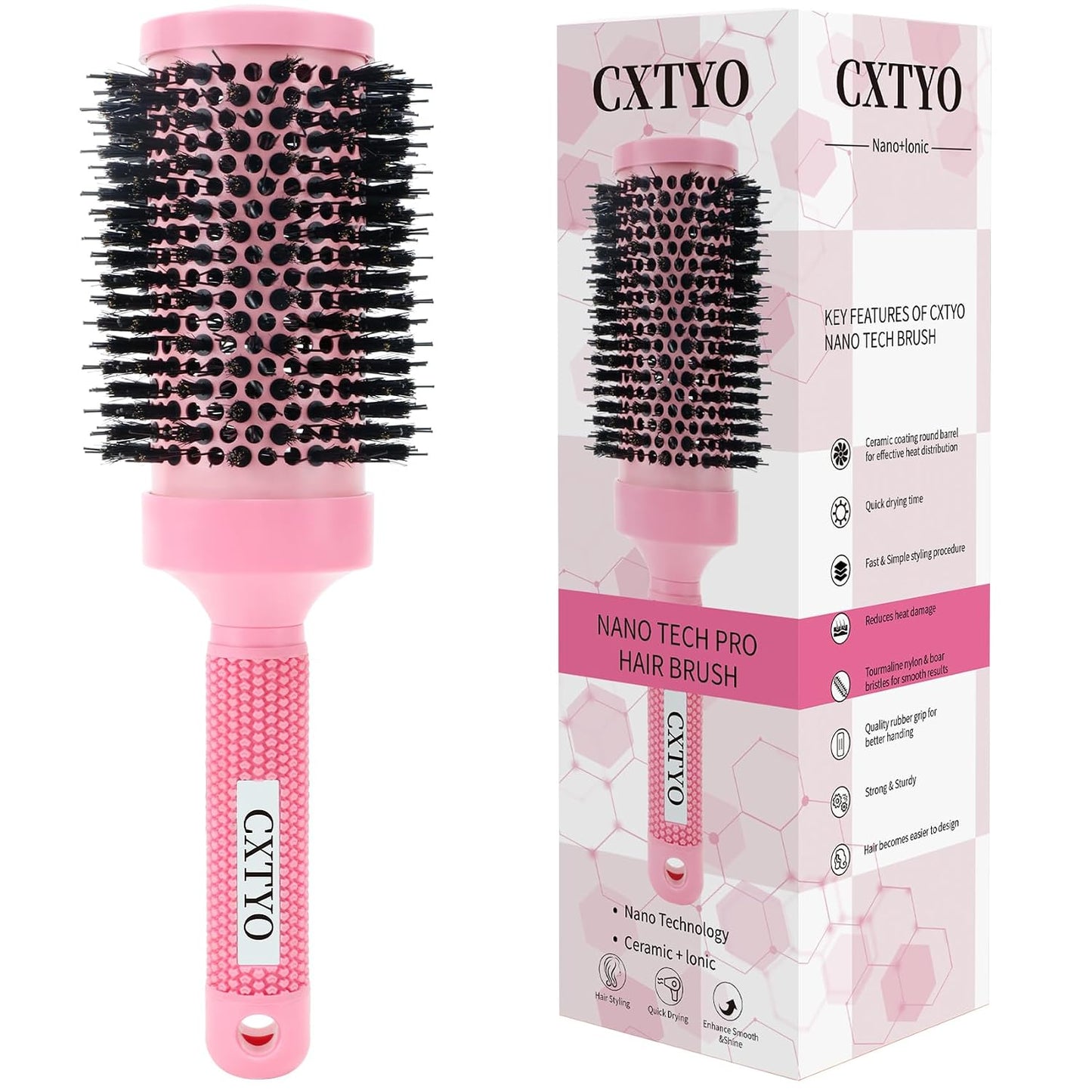 Round Brush for Blowout - Nano Thermal Ceramic & Ionic Tech for Short Hair | 2.0 Inch Barrel