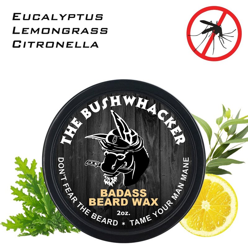 Badass Beard Care Beard Wax For Men - The Bushwhacker Scent, 2 oz - Softens Beard Hair, Leaves Your Beard Looking and Feeling More Dense