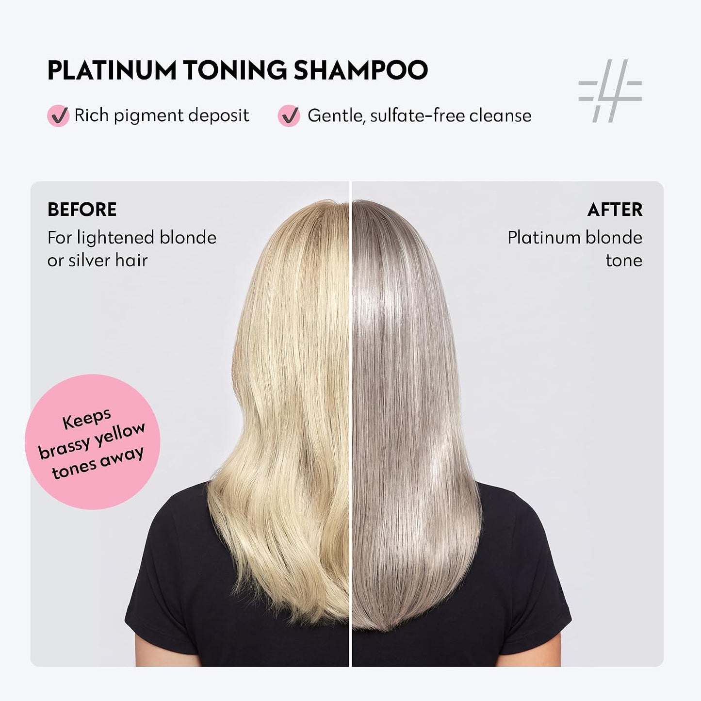 Platinum Hair Color Shampoo - Blonde Toner & Color Depositing Formula | Sulfate-Free, Vegan - 8.45 Fl Oz