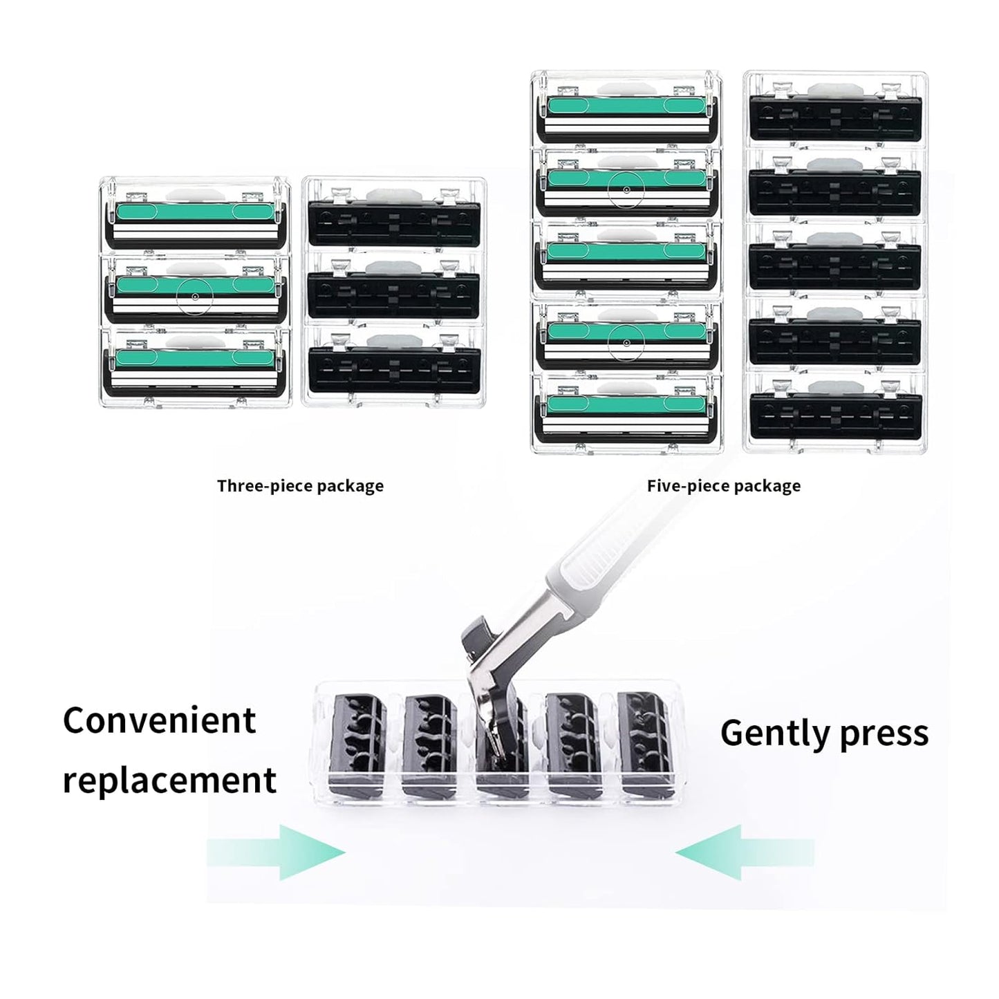 Men's Razor Blade Refills - 2-Blade Cartridges with Lubricating Strip | Compatible with Atra Handles, 120 Count for a Close Shave