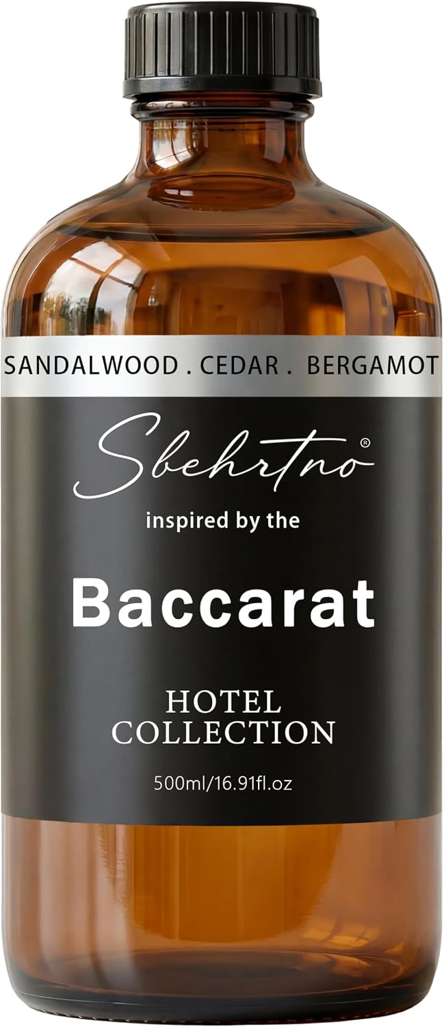 Sandalwood & Bergamot Diffuser Oil - Inspired by Baccarat Hotel Scent | 16.9 Fl Oz for Essential & Waterless Diffusers