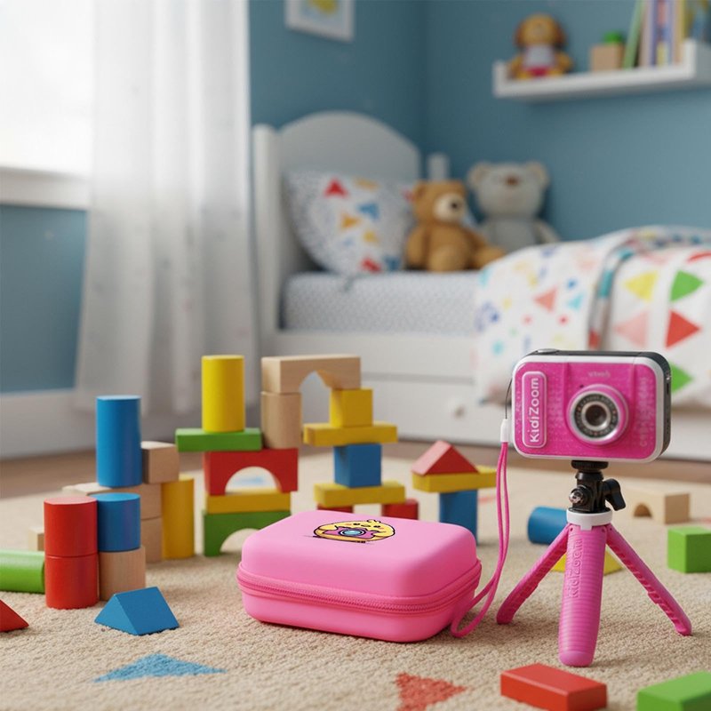 Kids Camera Case for Vtech Kidizoom Creator Cam, Cute Kid Toy Camera Storage Case Bag for Vtech Kidizoom Camera Pink with Pocket Holds Tripod Accessories (Box Only) (Box Only) (Pink)