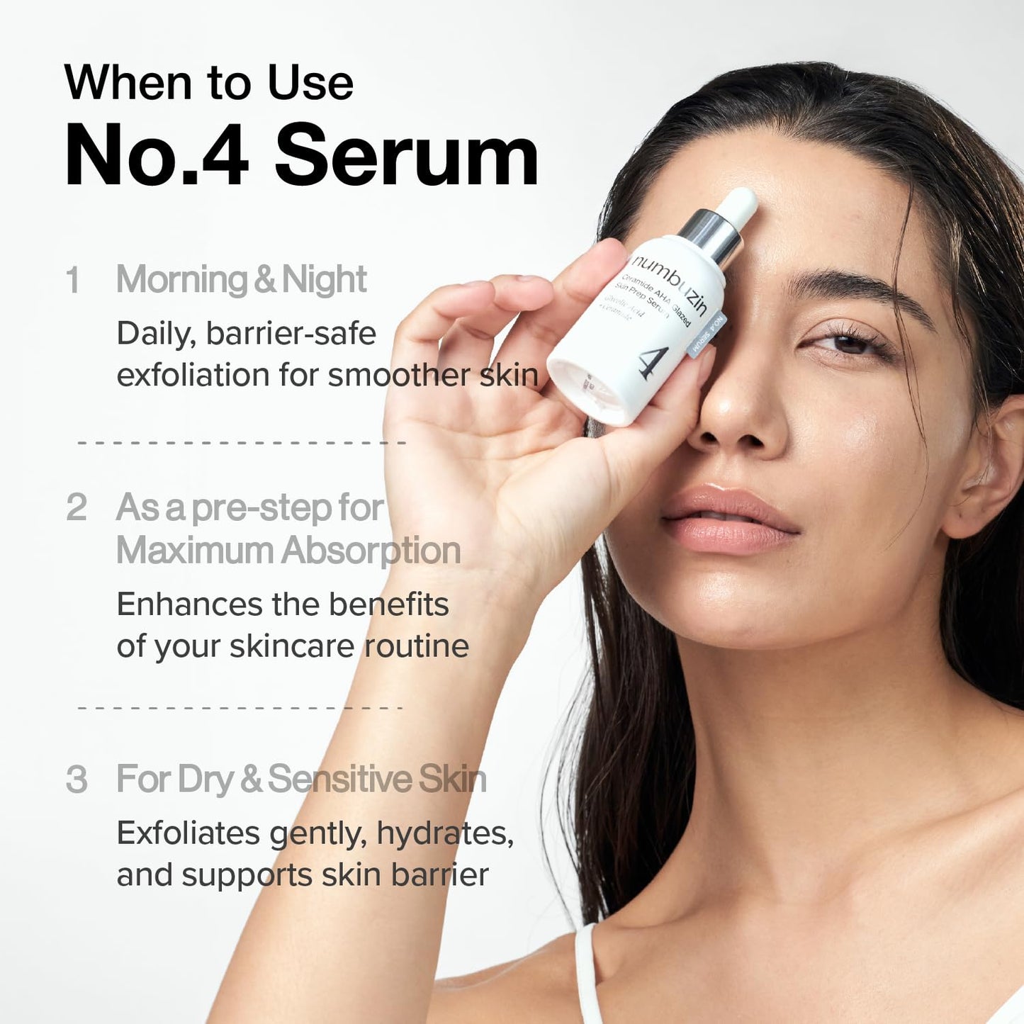 Numbuzin No.4 Ceramide AHA PHA Exfoliating Serum - Smooth Skin & Glass Glow | 1.01 fl oz