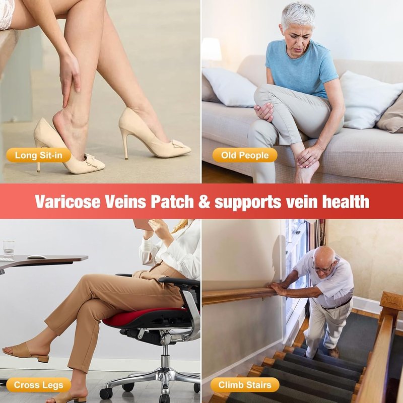 Varicose Veins Patch - 36PCS Turmeric Treatment for Legs | Natural Spider Vein Relief & Enhanced Circulation