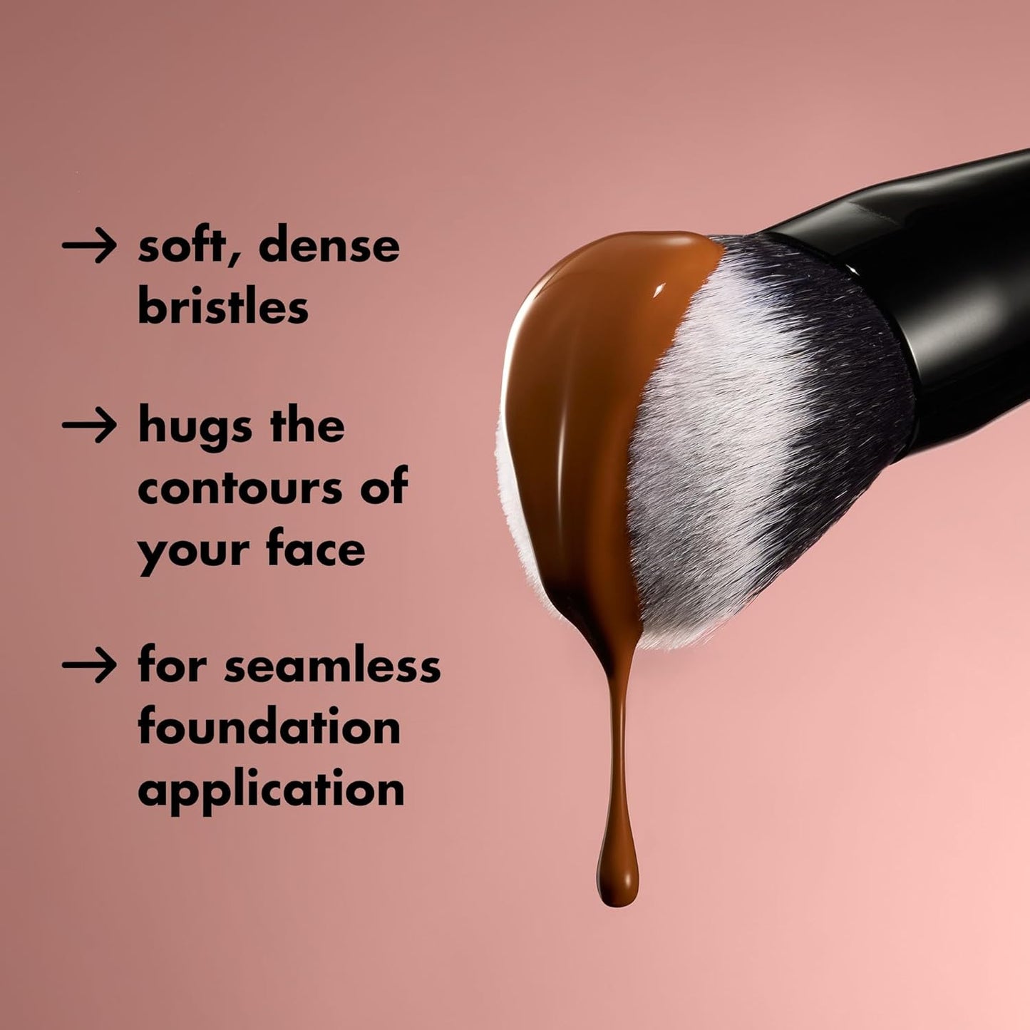 e.l.f. Smooth Swipe Foundation Brush - Natural Finish Makeup Brush for Liquid & Cream Formulas | Vegan & Cruelty-Free