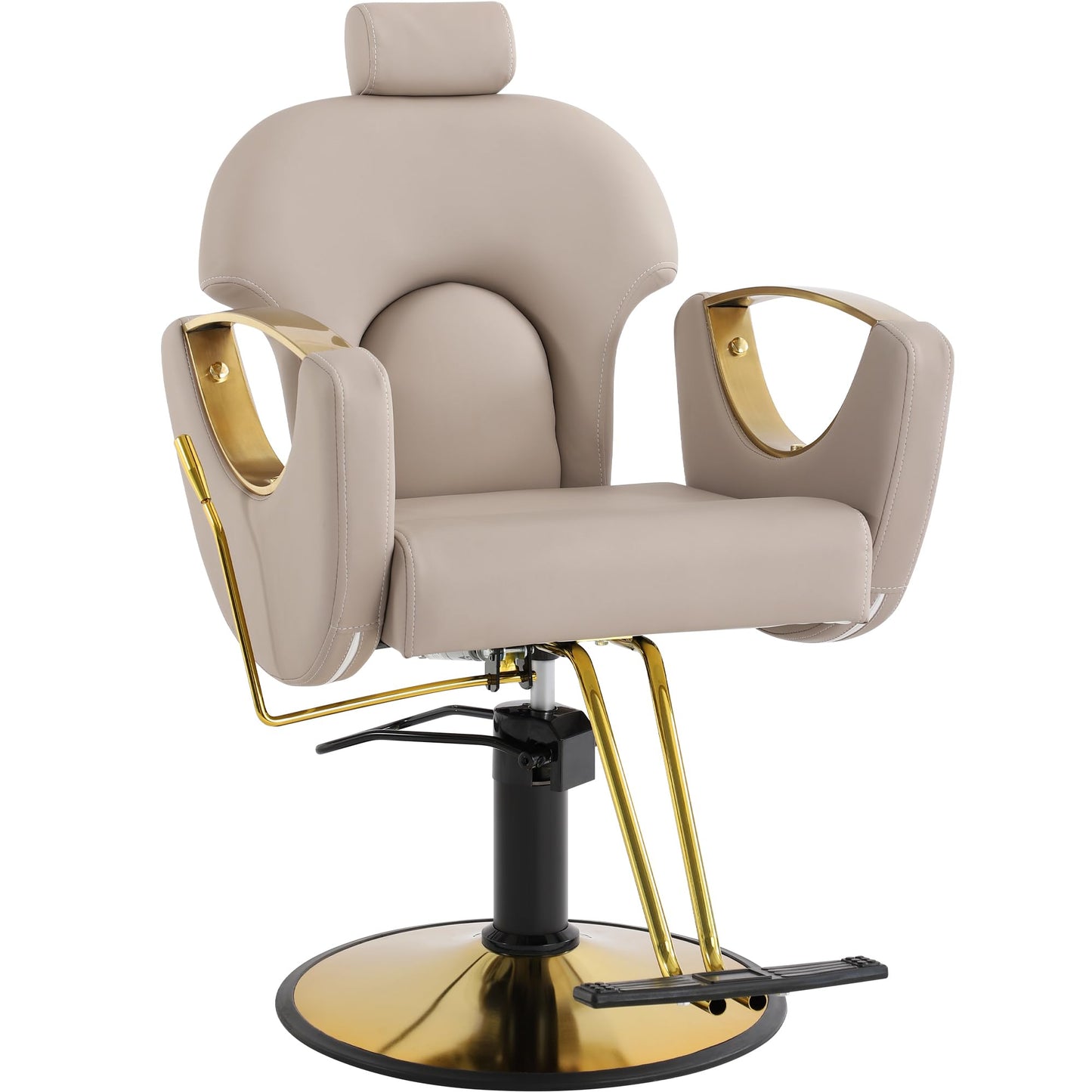 KIGOTY Salon Barber Chair, Reclining Barber Chair, Styling Chair, Height Adjustable Hair Salon Chairs for Hair Stylist, 360 Swivel Braiding Hairdresser Chair for Barbershop, Spa Equipment (1, Grey)