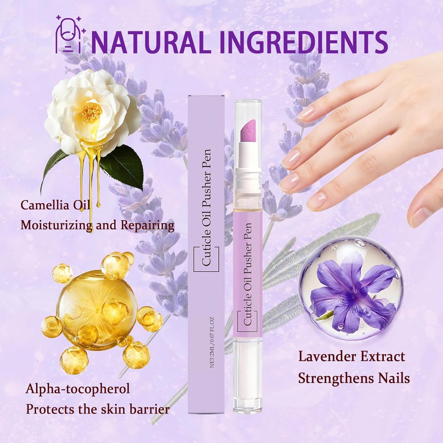 2-in-1 Ceramic Cuticle Oil Pusher Pen - Moisturizing Nail Care for Dry & Damaged Nails | 2PCS
