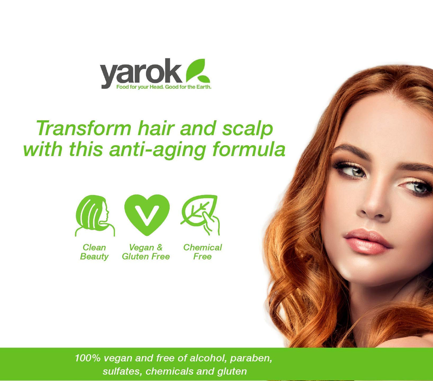 Yarok - Feed Your Youth Organic Hair & Scalp Serum - Transform, Repair & Strengthen - Promotes Hair Growth - With Vitamins & Minerals - 100% Vegan - Gluten, Sulfate, Paraben & Cruelty Free - 1oz