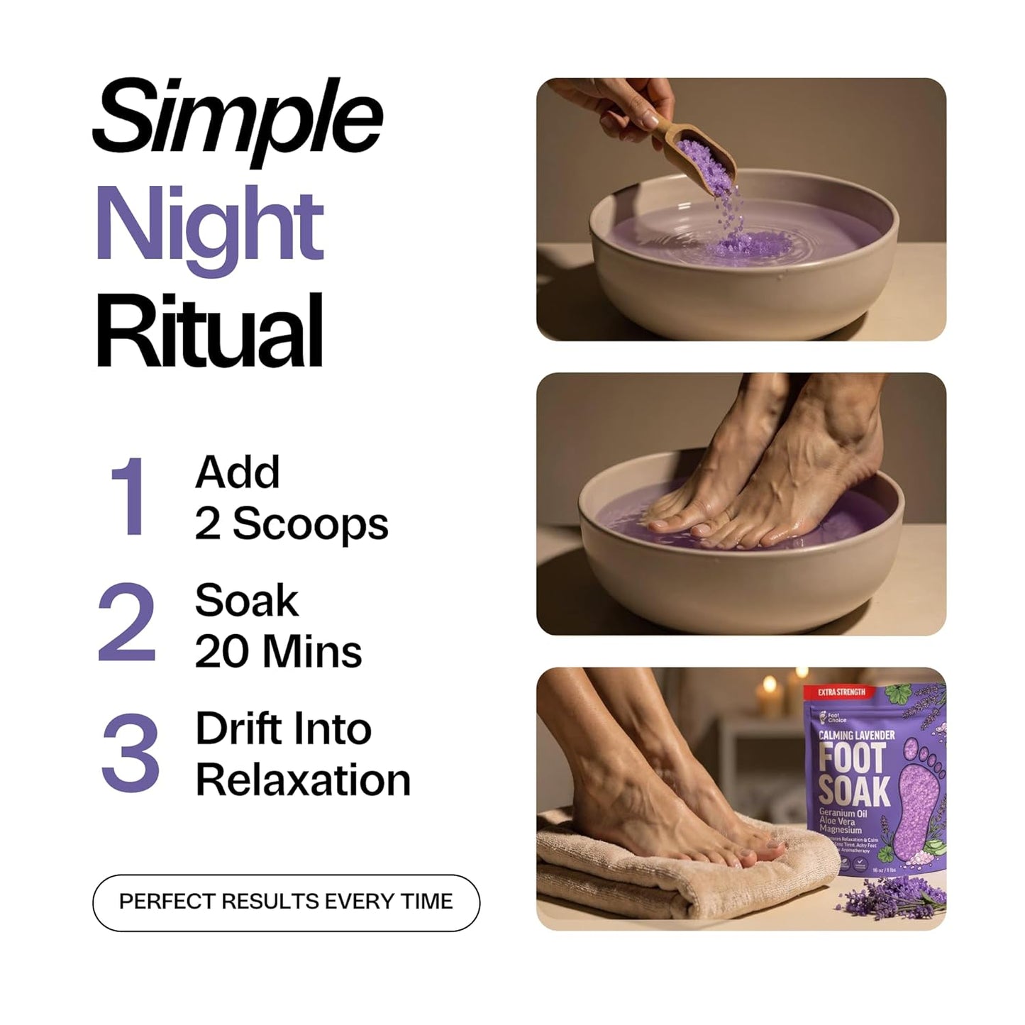 Lavender Foot Soak - Epsom Salt Relaxation & Aromatherapy | Soothes Tired Feet & Softens Skin - 1lb Made in USA