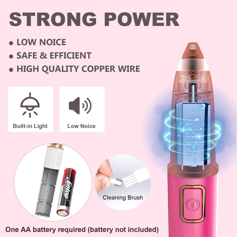 Eyebrow Trimmer for Women - Electric Eye Brow Razor with LED Light Painless & Easy Clean for Eyebrows Face Nose Ear Hair Chin Lips Peach Fuzz Bikini Lines & Other Detailing - Battery Operated (Green)