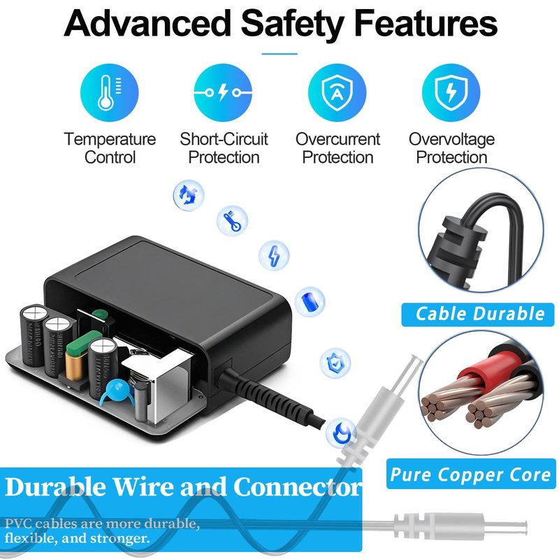 26.1V Charger Replacement for Dyson V6 V7 V8 SV04 SV05 SV06 SV07 SV09 DC60 DC61 DC62 Cordless Vacuum Cleaner 229602-01 965875-07 AC/DC Charging Cable Power Supply Adapter 6.6FT Black