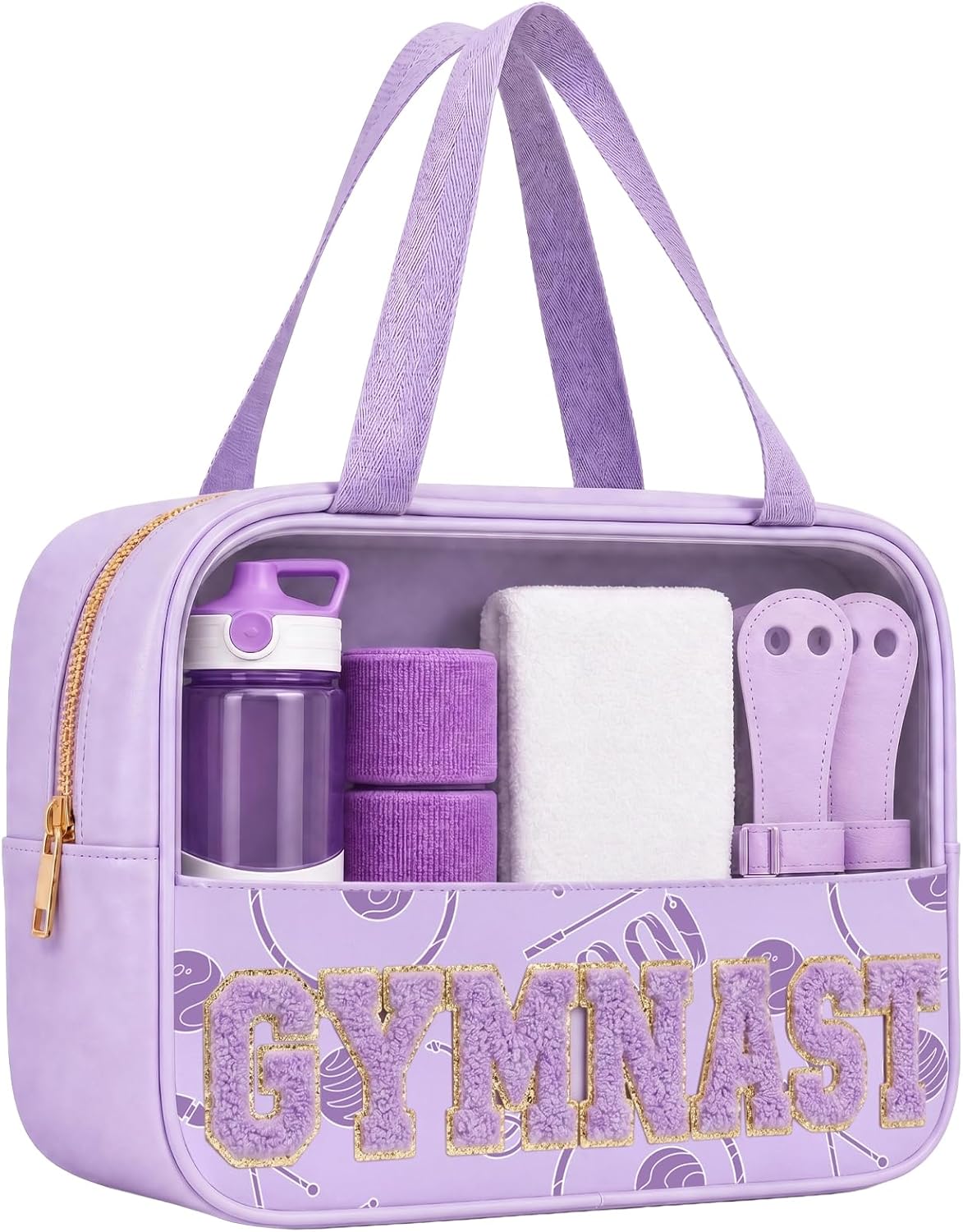 Baseball Mom Essentials | Clear Chenille Letter Zipper Pouch - Portable Makeup Bag for Team Gifts