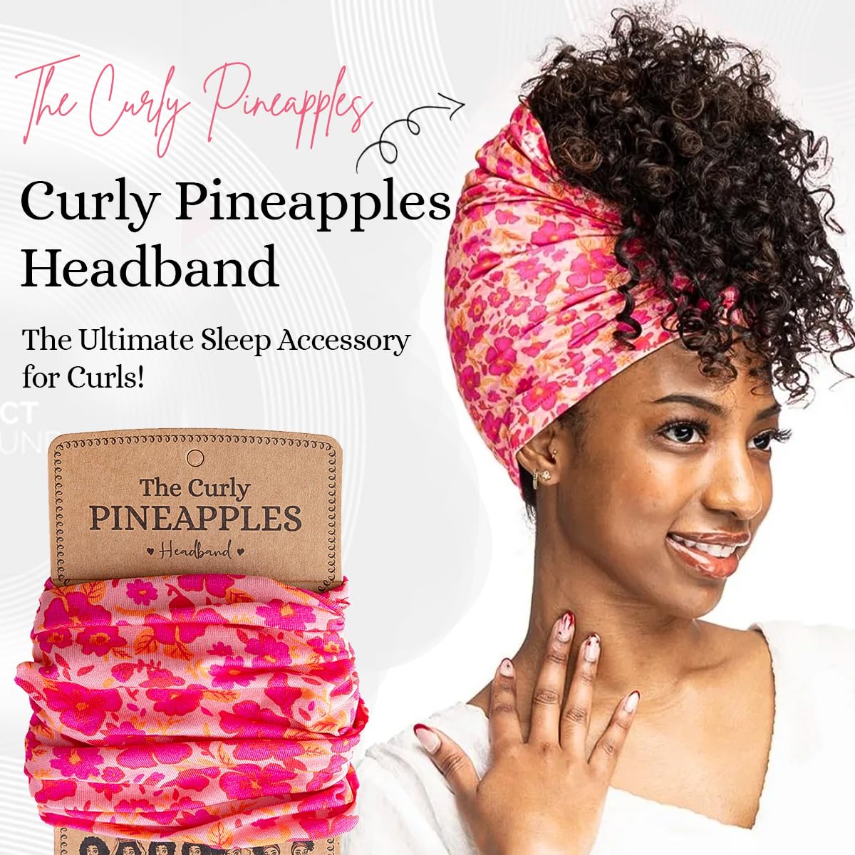 Curly Hair Headbands for Women - Stretchy Non-Slip Wide Design | Soft Cloth Yoga Headband (Fuchsia, Pack of 1)