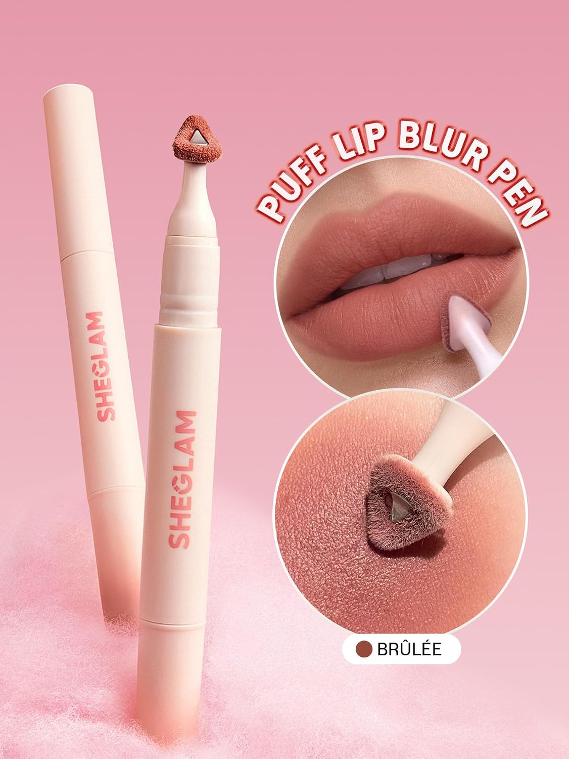 Marshmallow Puff Lip Blur Pen | Matte Lipstick for Long-Lasting Hydration - 523 Brûlée