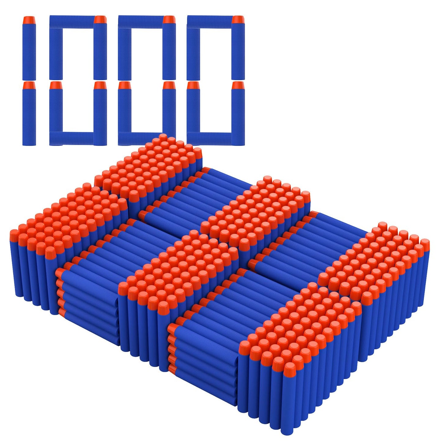 1000PCS Refill Darts Bullets Ammo Pack Compatible for Nerf N-Strike Elite 2.0 Series DinoSquad – Work with All Elite Blasters Blue