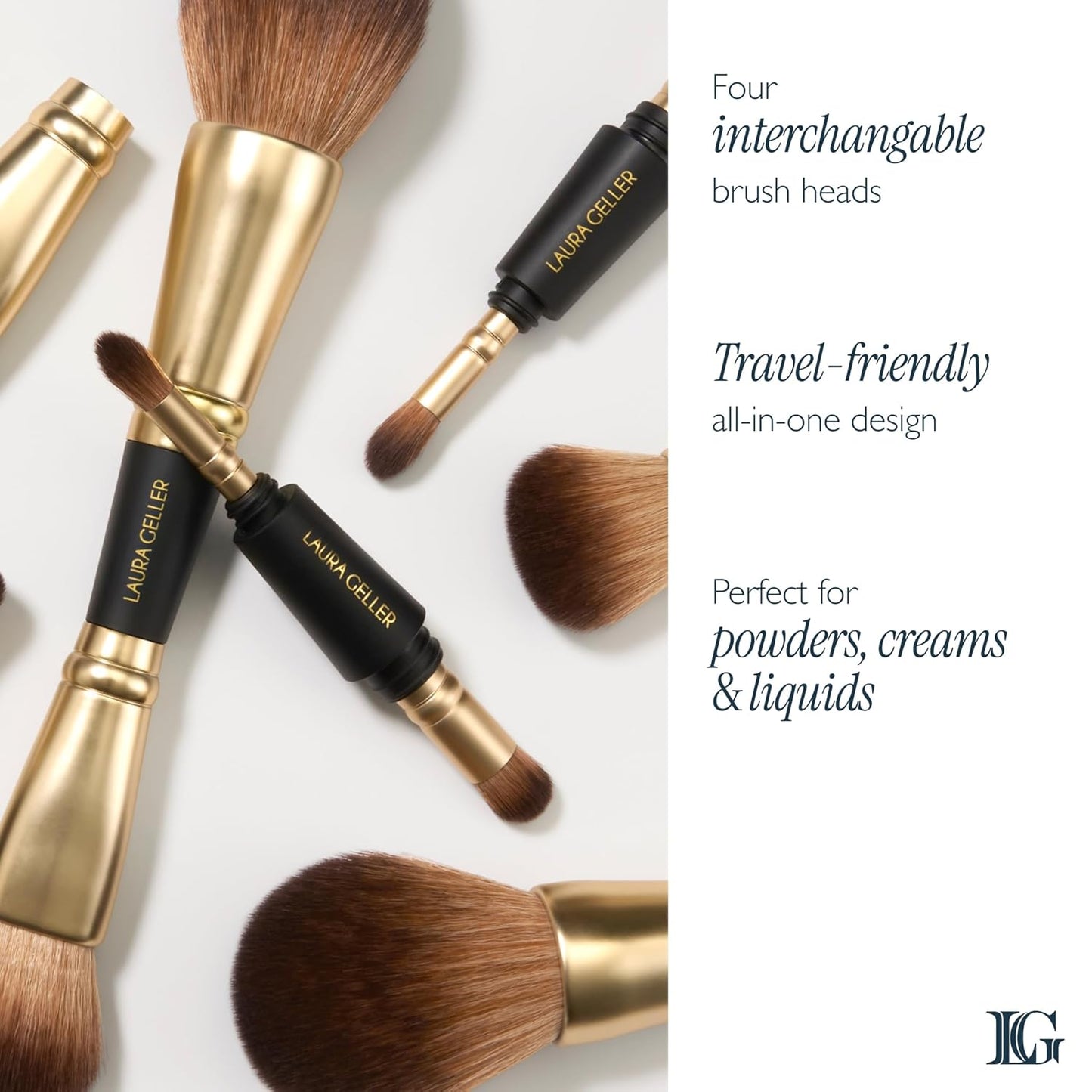 Laura Geller Gellers Greatest Kit - Baked Face & Eye Palette + 4-in-1 Travel Makeup Brush Set