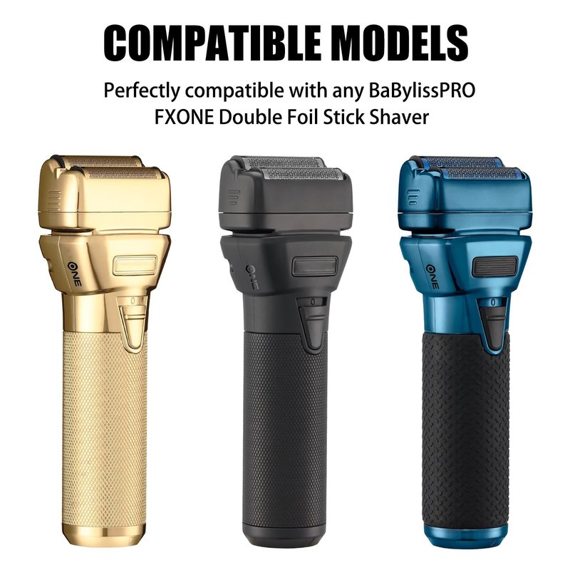 FX79RF2MB Replacement Foil and Cutters for BaBylissPRO FXONE Double Foil Stick Shaver, Hypoallergenic Extra-close Shaver Replacement Head, Matte Black