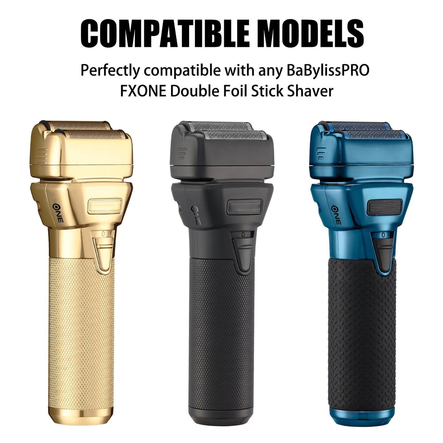 FX79RF2G Replacement Foil and Cutters for BaBylissPRO FXONE Double Foil Stick Shaver, Hypoallergenic Extra-close Shaver Replacement Head, Gold