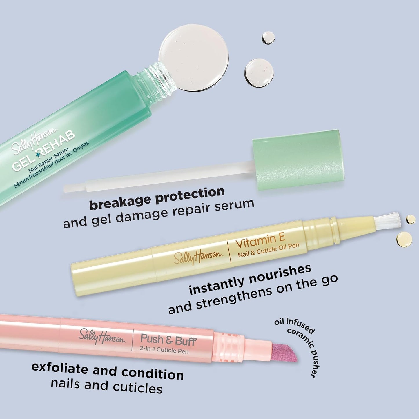 Sally Hansen Cuticle Care Treatment Pen - 2-in-1 Exfoliator & Polisher | Textured Tip for Smooth Cuticles