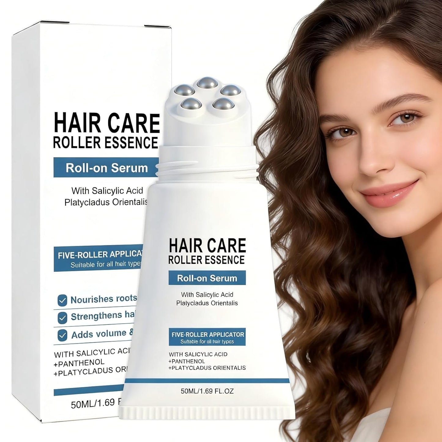 Hair Growth Serum Roll-On - Castor Oil & Salicylic Acid for Thicker, Healthier Hair | Scalp Care for Men & Women