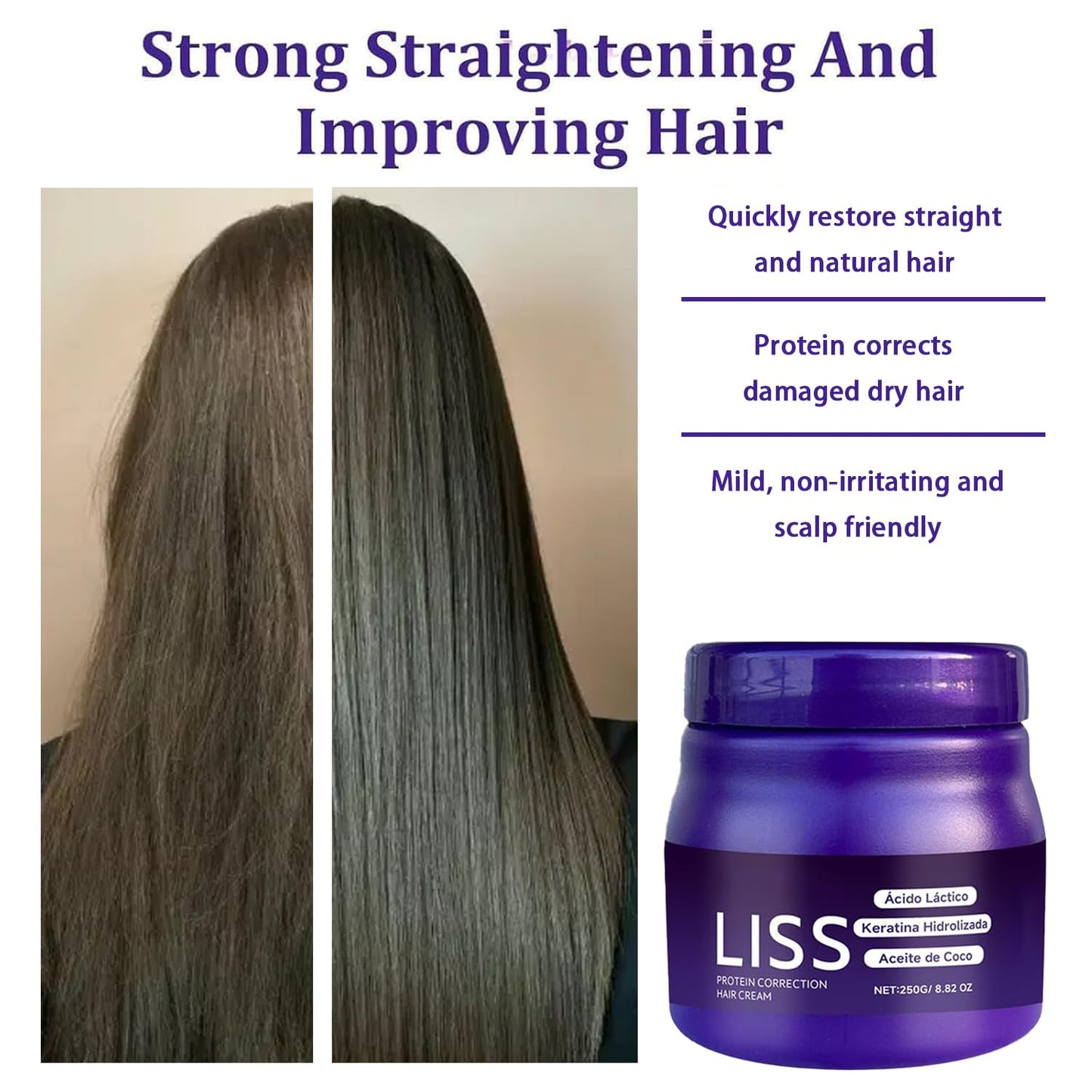 Liss Alisado Hair Cream - Formaldehyde-Free Smoothing Treatment | Natural Silkiness, 1 Piece