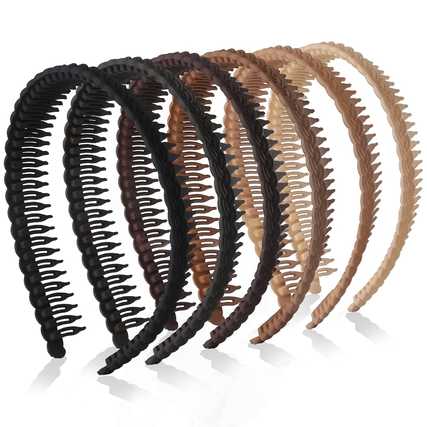 Non-Slip Headbands for Women - 6 Pcs Zig Zag Hairbands with Teeth | Perfect for Workouts & Daily Wear
