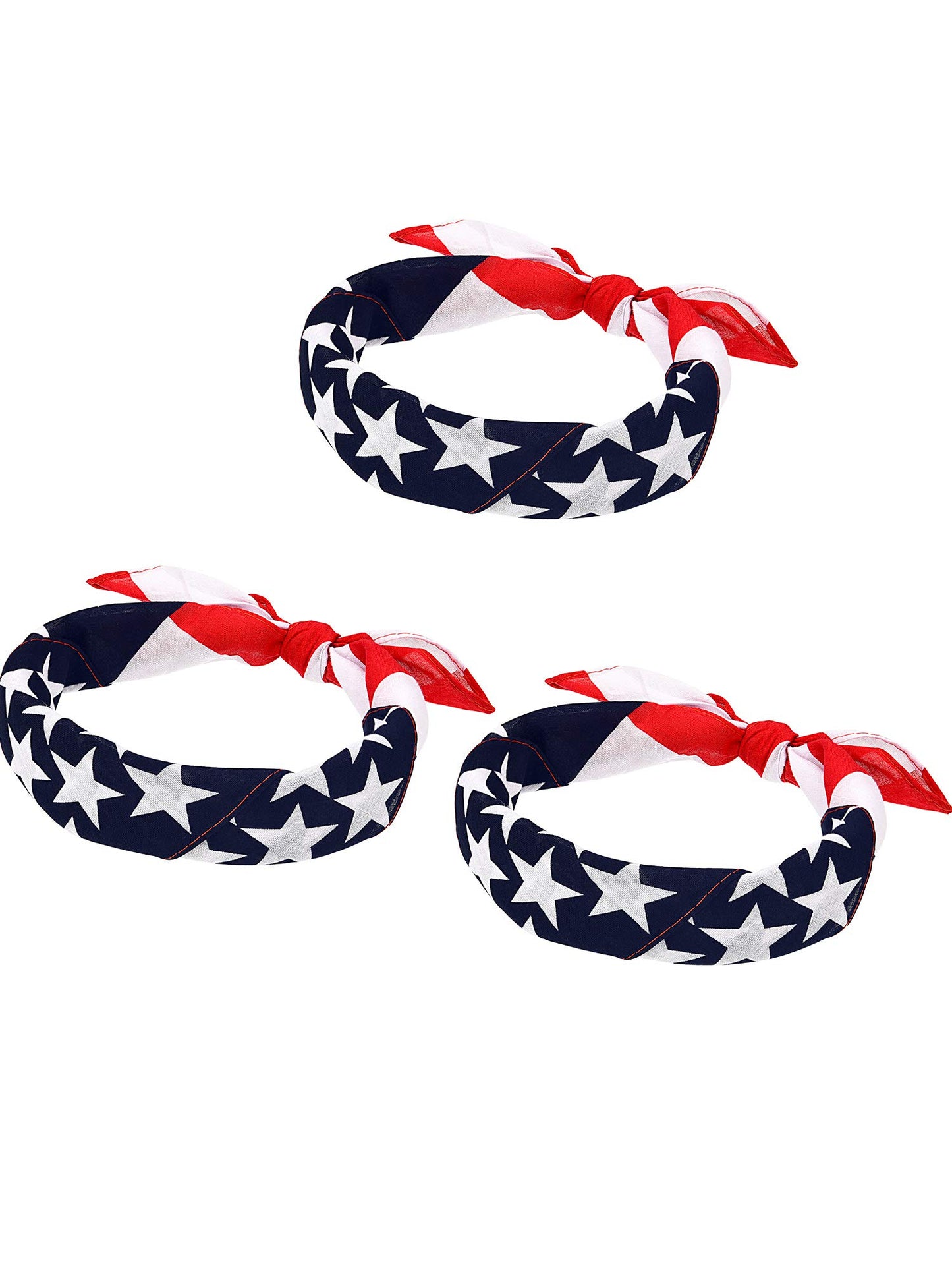 Maxdot American Flag Bandanas USA Memorial Day Flag Headband Kerchief Unisex Cowboy Bandana 4th of July Patriotic Accessories