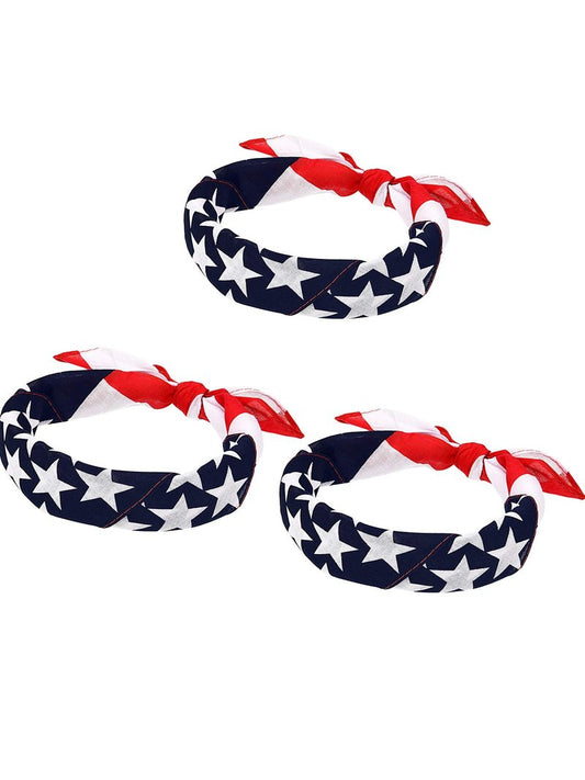 Maxdot American Flag Bandanas USA Memorial Day Flag Headband Kerchief Unisex Cowboy Bandana 4th of July Patriotic Accessories